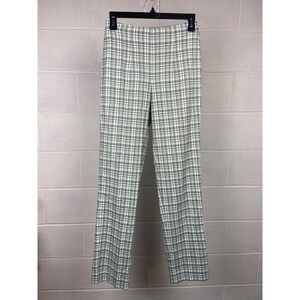 VTG Ballinger Gold Plaid Pants Straight Leg Career Trousers‎ Size 4 Green 90's